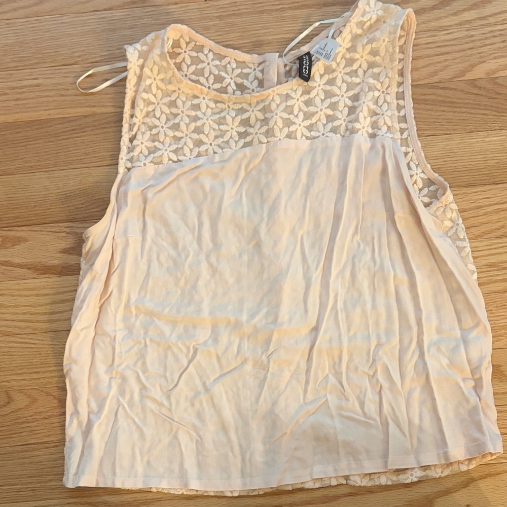 H&M Cream Lace Yoke Sleeveless Camisole